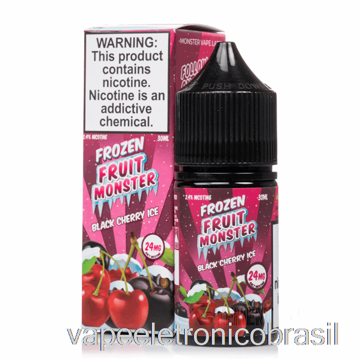 Vape Recarregável Gelo Cereja Preta - Sais Monstros De Frutas Congeladas - 30ml 24mg